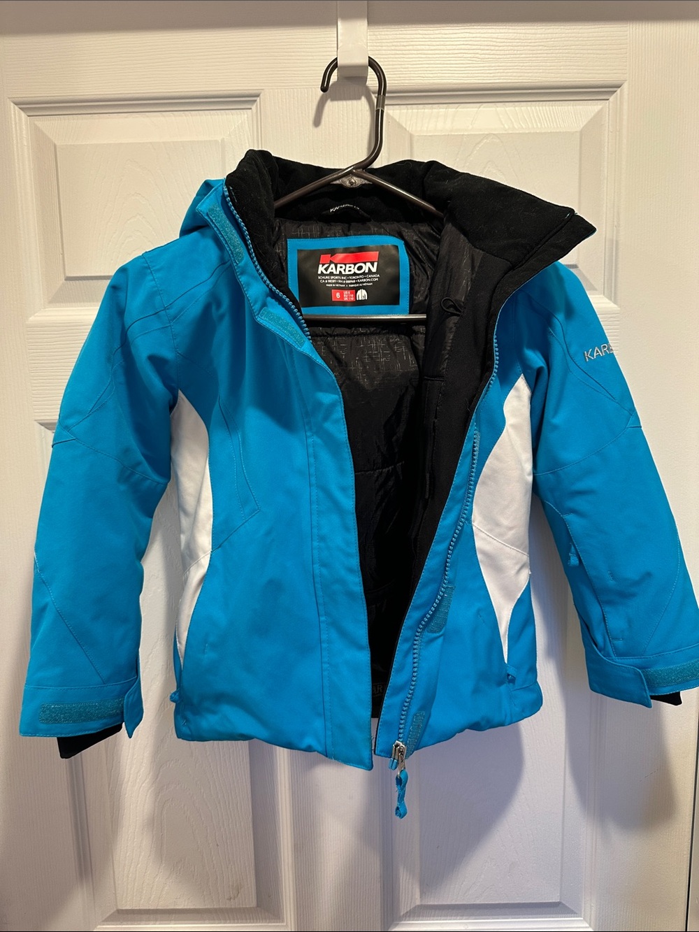 Karbon Kids Teal and White Winter Puffer Jacket